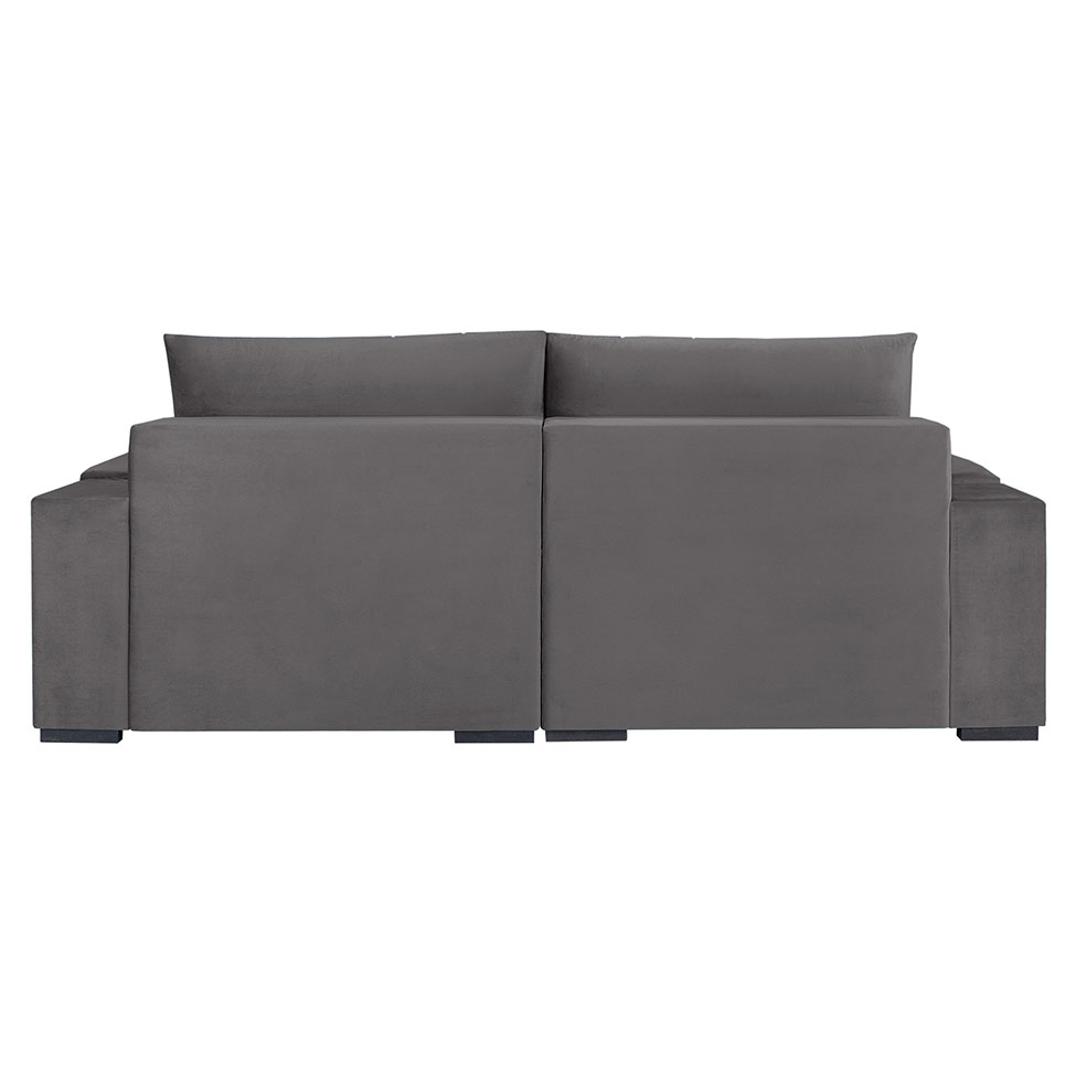 Sofá 4 Lugares Retrátil Línea Veludo Cinza 250cm