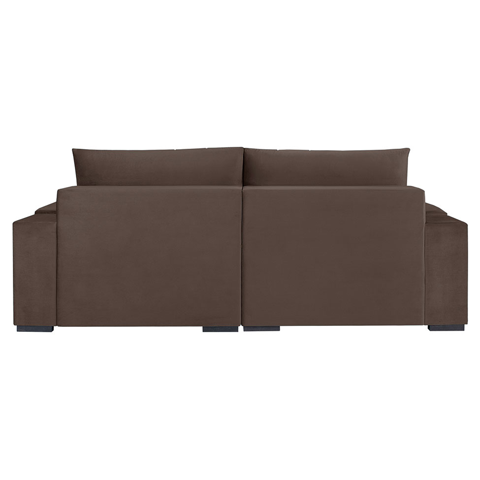 Sofá 4 Lugares Retrátil Línea Veludo Marrom 250cm