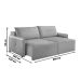 Sofá 4 Lugares Retrátil Urban Linho Cinza 260 cm