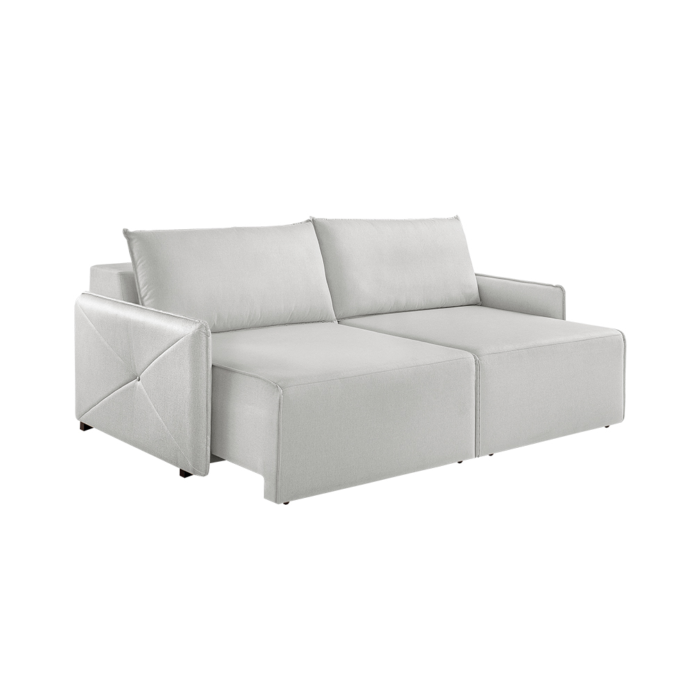 Sofá 4 Lugares Retrátil Urban Linho Cinza 260 cm
