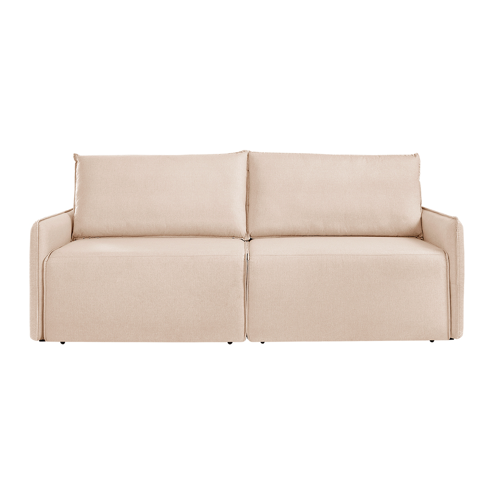 Sofá 4 Lugares Retrátil Urban com USB Linho Bege Claro 260 cm