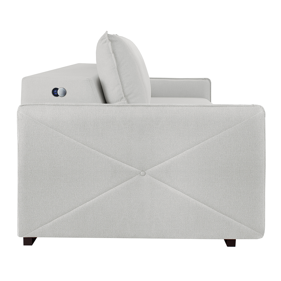 Sofá 4 Lugares Retrátil Urban com USB Linho Cinza 260 cm