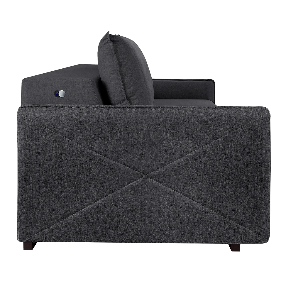 Sofá 4 Lugares Retrátil Urban com USB Linho Grafite 260 cm