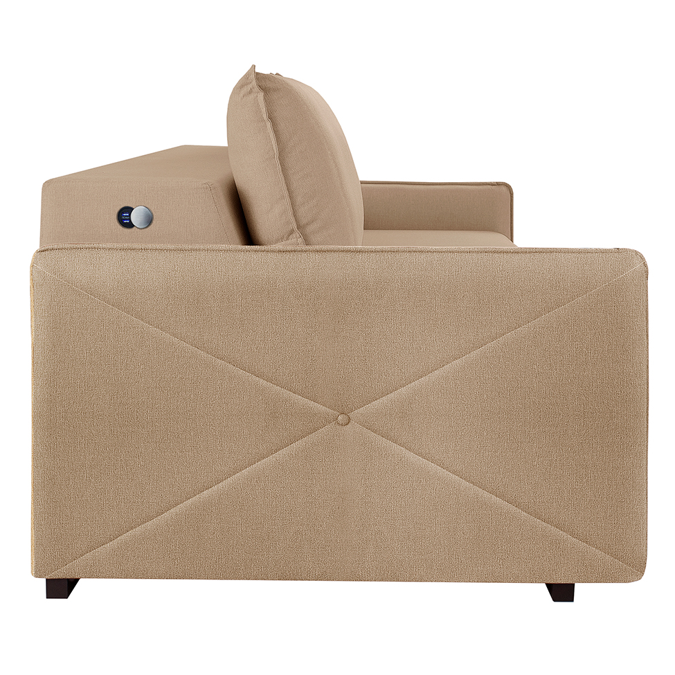 Sofá 4 Lugares Retrátil Urban com USB Linho Palha 260 cm