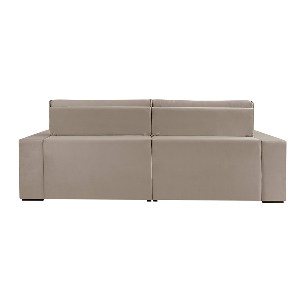 Sofá 4 Lugares Retrátil e Reclinável Free Veludo Bege 250 cm