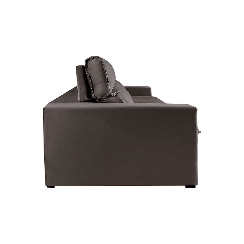 Sofá 4 Lugares Retrátil e Reclinável Free Veludo Cinza 250 cm