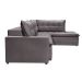 Sofá 5 Lugares Presidente com Chaise Direito Veludo Cinza 316 cm