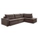 Sofá 5 Lugares Presidente com Chaise Direito Veludo Marrom Escuro 316 cm