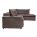 Sofá 5 Lugares Presidente com Chaise Direito Veludo Marrom Escuro 316 cm