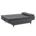 Sofá-Cama Casal 3 Lugares Luna Veludo Base e Pés de Madeira Cinza