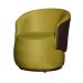 Kit 02 Poltronas Orgânico Beatriz Mostarda Marrom Com Composê Corino Marrom