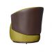 Kit 02 Poltronas Orgânico Beatriz Mostarda Marrom Com Composê Corino Marrom