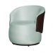 Kit 02 Poltronas Orgânico Beatriz Veludo Acqua Com Composê Corino Marrom