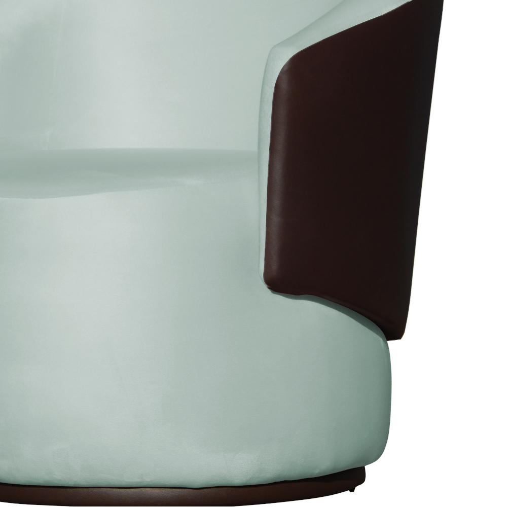 Kit 02 Poltronas Orgânico Beatriz Veludo Acqua Com Composê Corino Marrom
