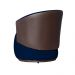 Kit 02 Poltronas Orgânico Beatriz Veludo Azul Marinho Com Composê Corino Marrom