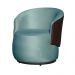 Kit 02 Poltronas Orgânico Beatriz Veludo Azul Turquesa Com Composê Corino Marrom