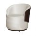 Kit 02 Poltronas Orgânico Beatriz Veludo Bege Com Composê Corino Marrom