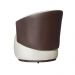 Kit 02 Poltronas Orgânico Beatriz Veludo Bege Com Composê Corino Marrom