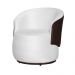 Kit 02 Poltronas Orgânico Beatriz Veludo Branco Com Composê Corino Marrom