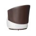 Kit 02 Poltronas Orgânico Beatriz Veludo Branco Com Composê Corino Marrom