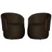 Kit 02 Poltronas Orgânico Beatriz Veludo Marrom Com Composê Corino Marrom