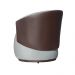 Kit 02 Poltronas Orgânico Beatriz Veludo Prata Com Composê Corino Marrom