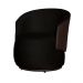 Kit 02 Poltronas Orgânico Beatriz Veludo Preto Com Composê Corino Marrom
