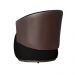 Kit 02 Poltronas Orgânico Beatriz Veludo Preto Com Composê Corino Marrom