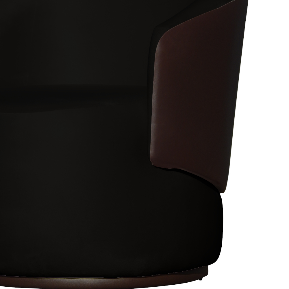 Kit 02 Poltronas Orgânico Beatriz Veludo Preto Com Composê Corino Marrom