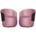 Kit 02 Poltronas Orgânico Beatriz Veludo Rosa Bebê Com Composê Corino Marrom