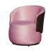 Kit 02 Poltronas Orgânico Beatriz Veludo Rosa Bebê Com Composê Corino Marrom