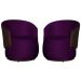 Kit 02 Poltronas Orgânico Beatriz Veludo Roxo Com Composê Corino Marrom