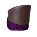 Kit 02 Poltronas Orgânico Beatriz Veludo Roxo Com Composê Corino Marrom