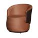 Kit 02 Poltronas Orgânico Beatriz Veludo Terracota Com Composê Corino Marrom