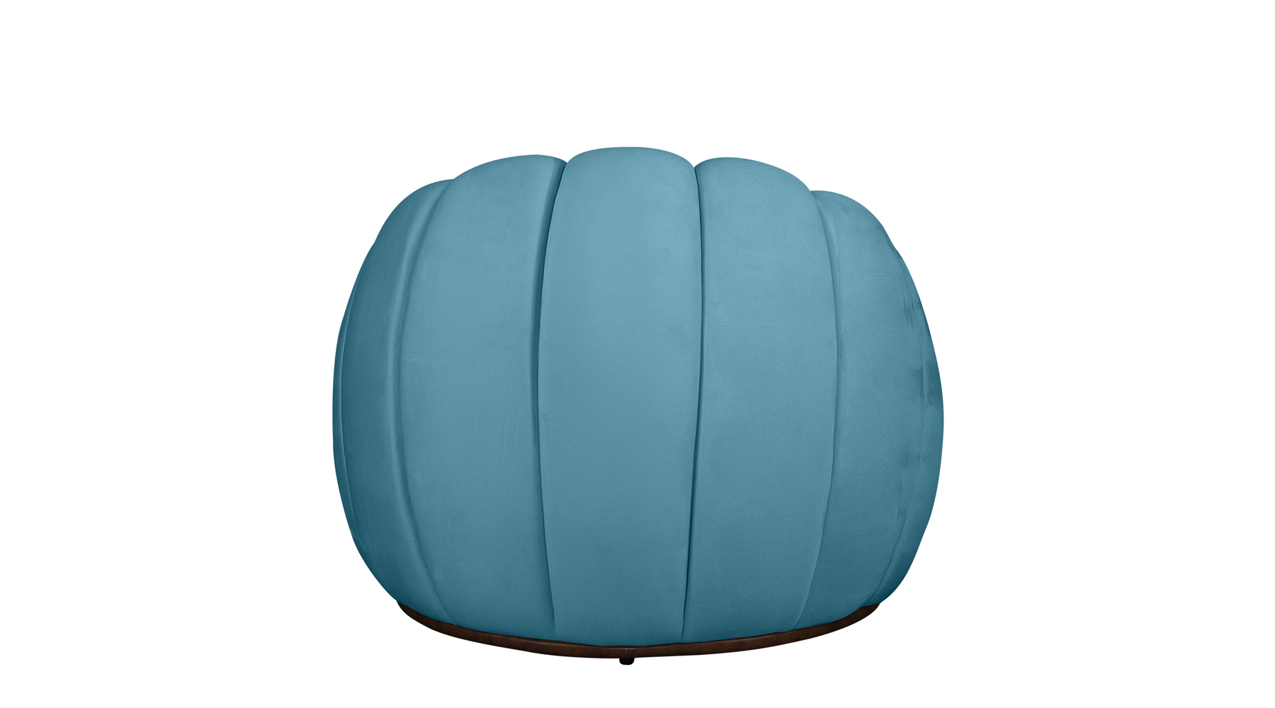 Kit Poltrona Giratória Mais Puff e Almofada Concha Veludo Azul Turquesa - Estopar