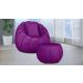 Kit Poltrona Giratória Mais Puff e Almofada Concha Veludo Roxo - Estopar