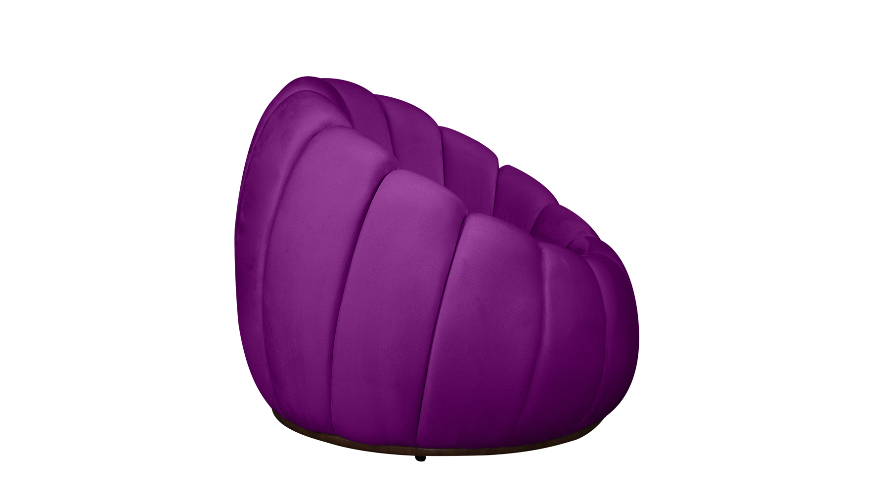 Kit Poltrona Giratória Mais Puff e Almofada Concha Veludo Roxo - Estopar