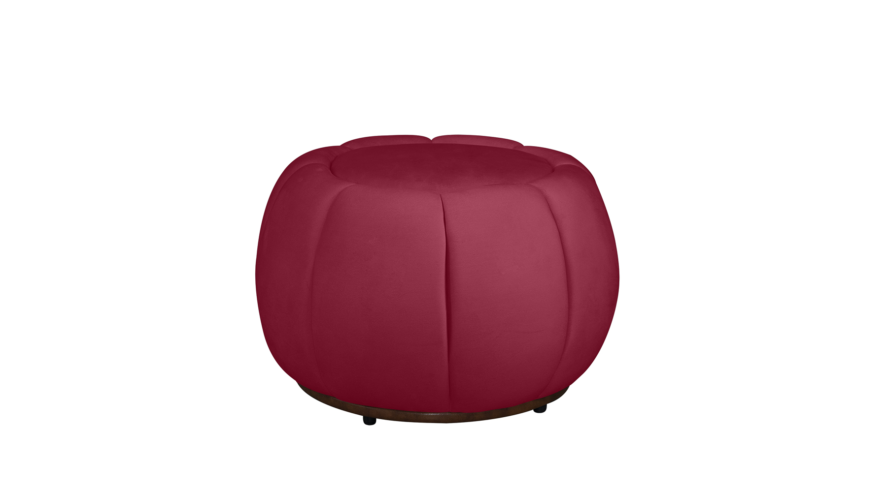 Kit Poltrona Giratória Mais Puff e Almofada Concha Veludo Vermelho - Estopar