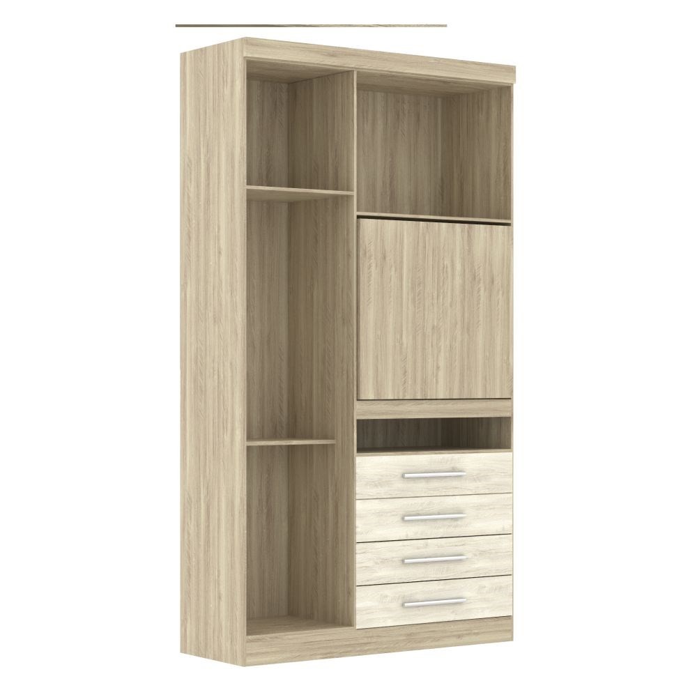 Guarda Roupa Modulado 3 Portas com Painel Para TV 194 Master Avelã Rústico/Ártico Rústico - Eucamóveis