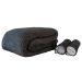 Coberdrom Sherpa Casal Queen Com 2 Fronhas Edredom Felpudo Chumbo