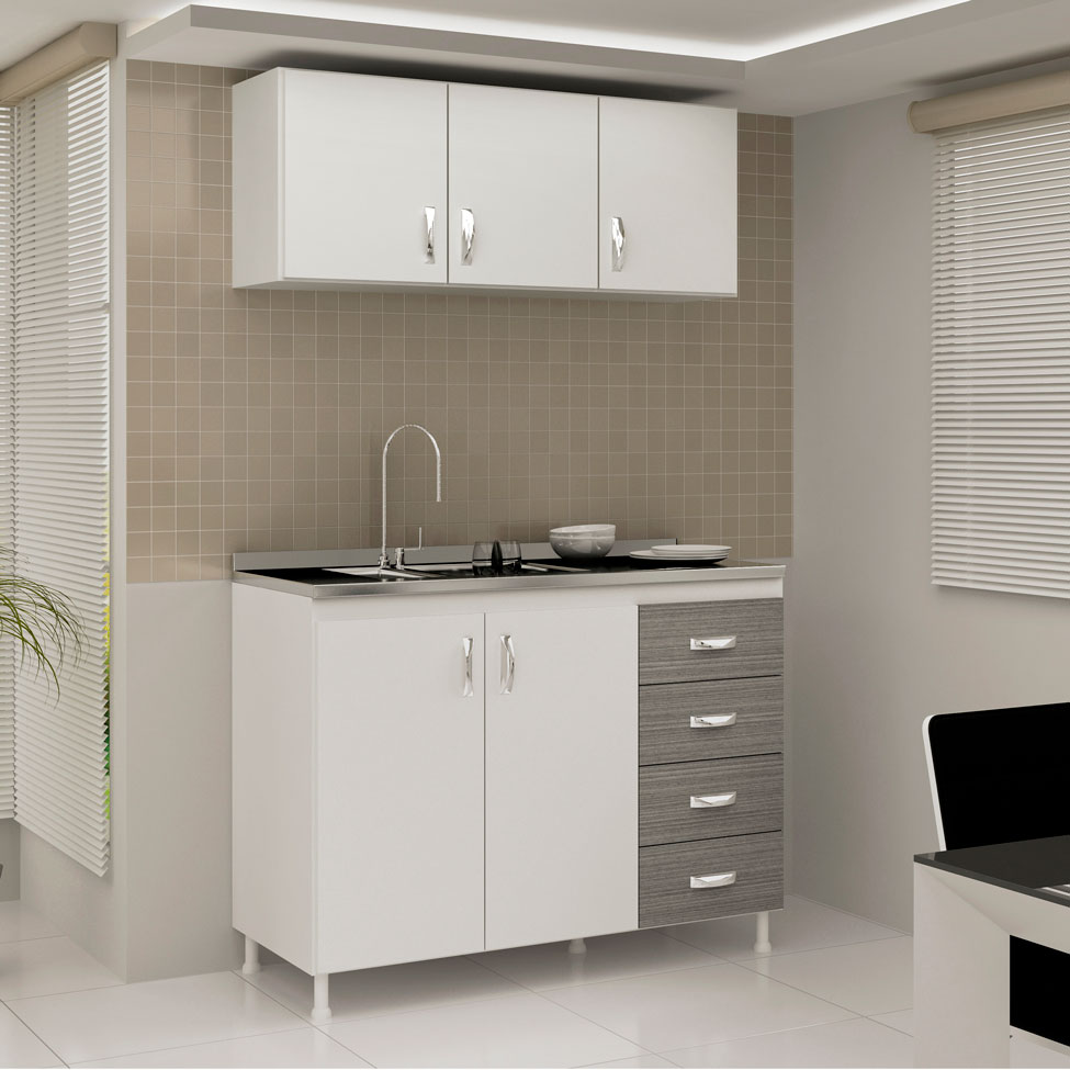 Armário Aéreo 1,20 CZ611 3 Portas Branco Evidência