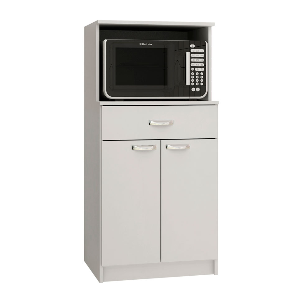 Armário para Micro-ondas Rogue 2 Portas 1 Gaveta Branco