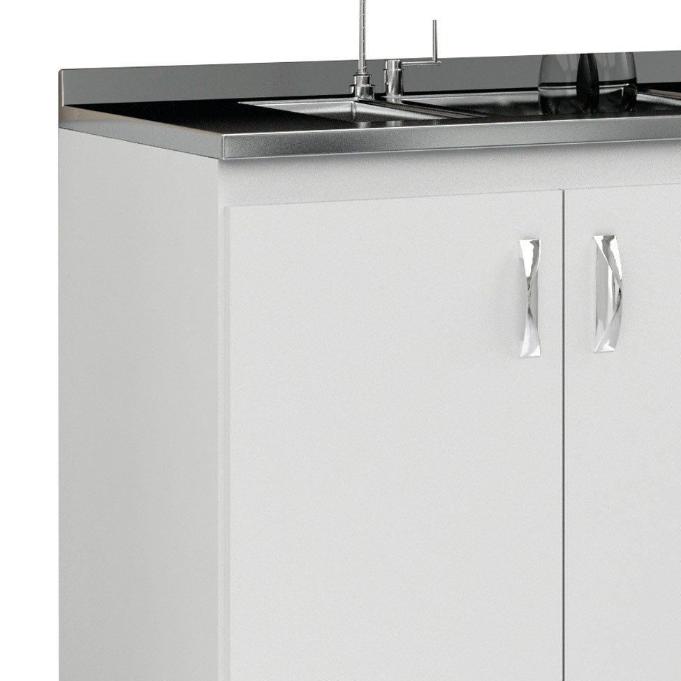 Balcão de Cozinha sem Tampo Souza 2 PT 3 GV Branco