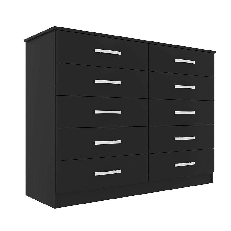Cômoda Austin 10 Gavetas Preta