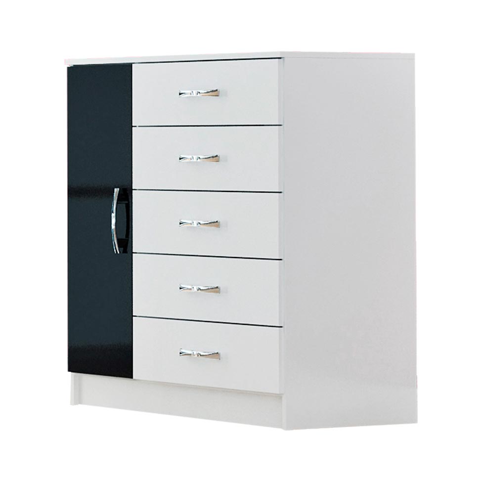 Cômoda Dionísio Preto e Branco Evidência