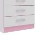 Cômoda Lídia 5 Gavetas Rosa e Branca Evidência