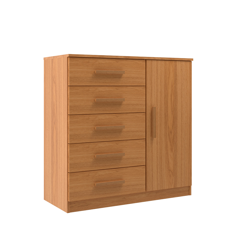 Cômoda Sapateira New Monaco 1 Porta 5 Gavetas Cinnamomo