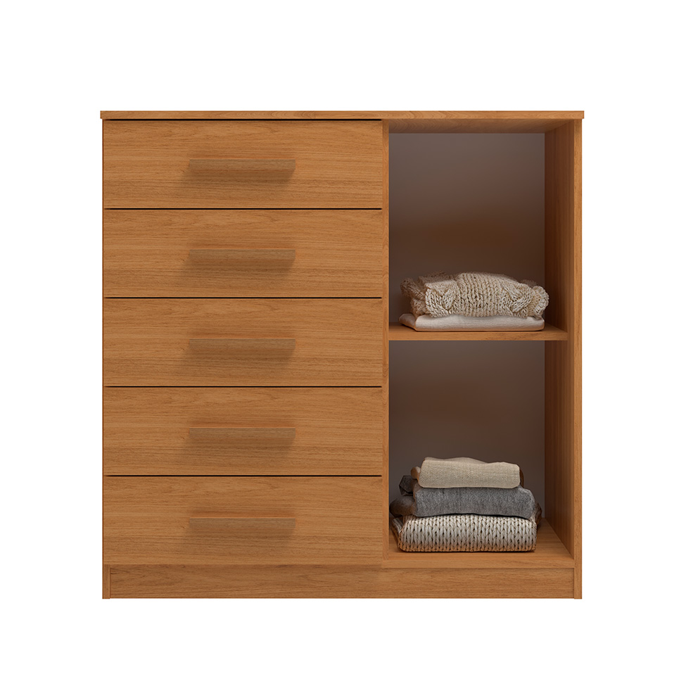 Cômoda Sapateira New Monaco 1 Porta 5 Gavetas Cinnamomo