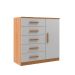 Cômoda Sapateira New Monaco 1 Porta 5 Gavetas Cinnamomo e Branca