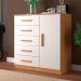 Cômoda Sapateira New Monaco 1 Porta 5 Gavetas Cinnamomo e Branca